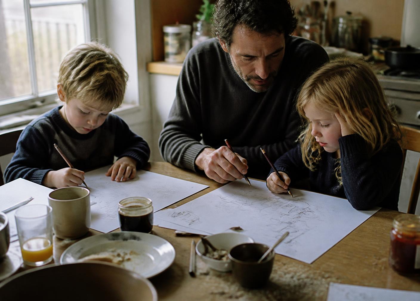 Children practicing wonder
